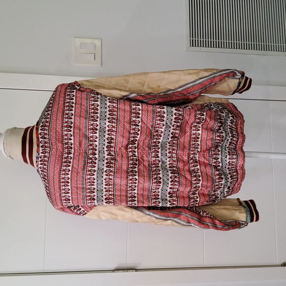 Free People Pandora Reversible Multicolor Patchwork Oversize Bomber Jacket - Picture 9 of 15